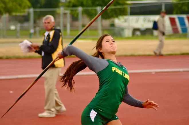 Former Etna Lion Emily Loogman takes 1st in league for Point Loma in the heptathlon