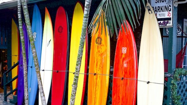 surfboards in one of the best places to surf in the world