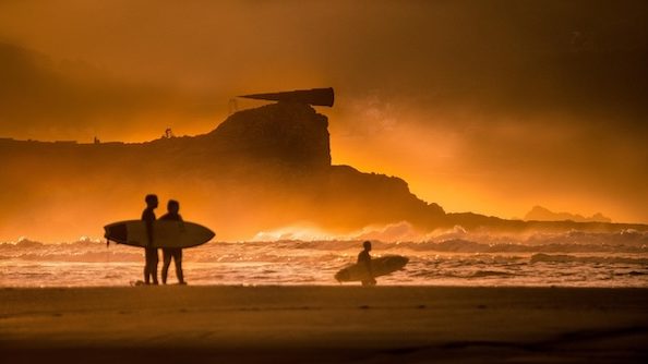 sunset at one of the world's best places to surf