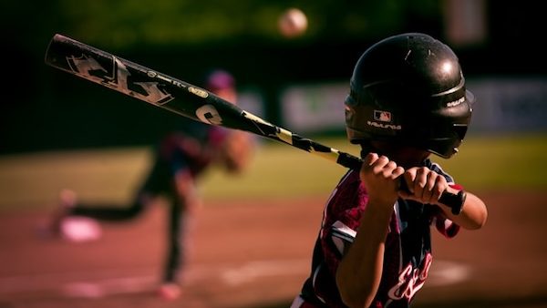 young baseball player at bat